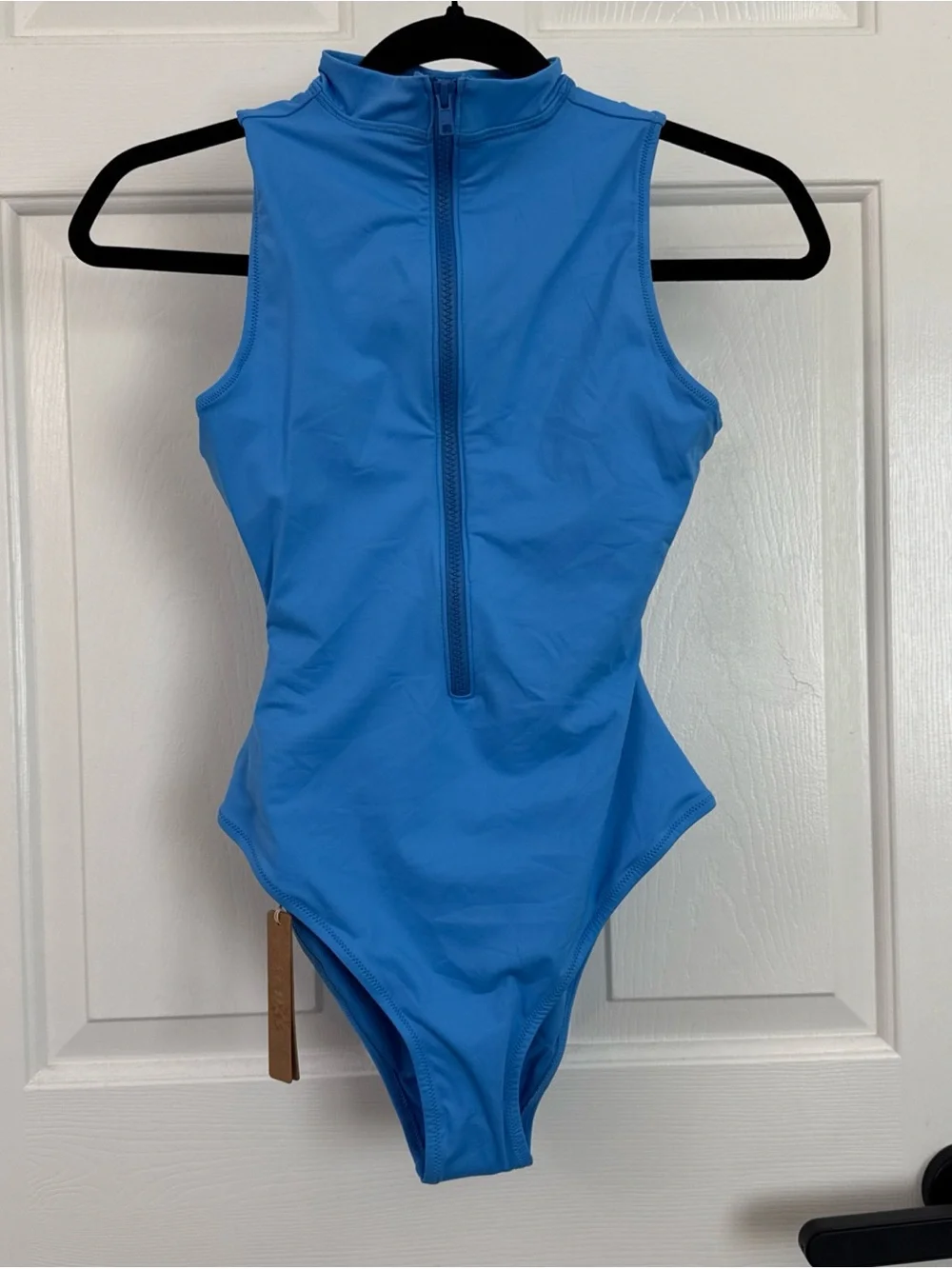 SKIMS Bright Blue Deep V One-Piece Swimsuit